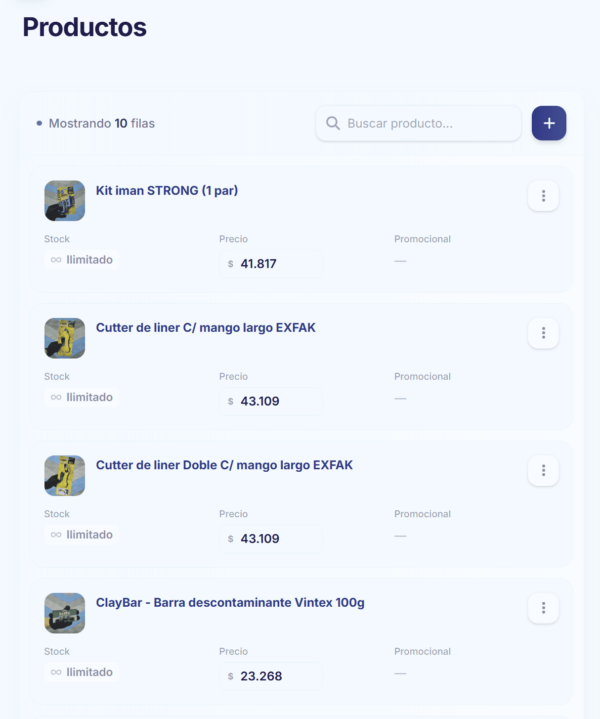 Gestión de productos en Tiendahub